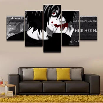 

Wall Art Print Painting Modular Pictures 5 Pieces Animation Death Note Poster Modern Canvas Prints Living Room Home Decoration