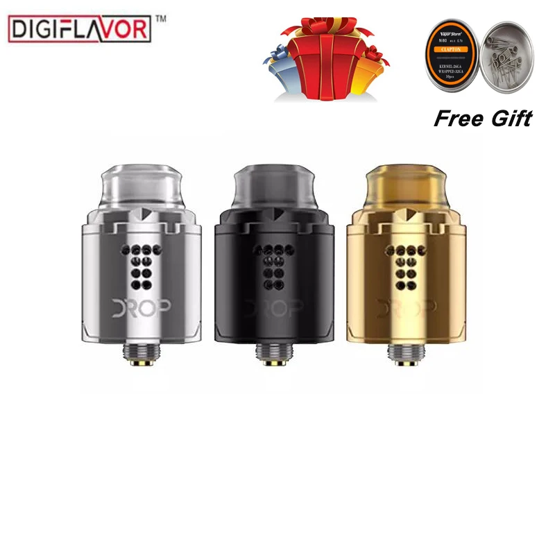 

In Stock Original Digiflavor Drop Solo RDA Tank Single Coil RDA Atomizer With BF Squonk Pin Support E Cigarettes Box Mod Vape
