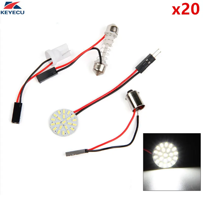 KEYECU 20 шт. яркий белый T10 1206 22-SMD Светодиодная панель купольная лампа автомобильная