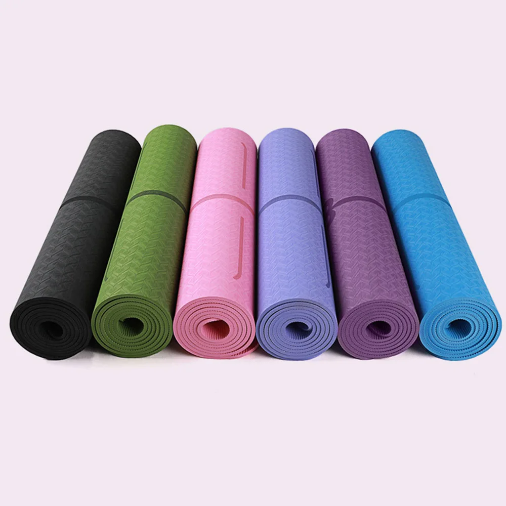 

Hot 183*61cm TPE Yoga Mat with Position Line Non Slip Carpet Mat For Beginner Environmental Fitness Gymnastics Mats