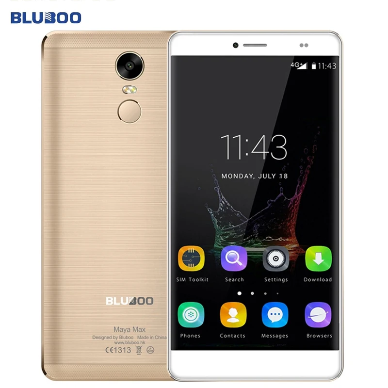 Original BLUBOO Maya Max 32GB 3GB Network 4G Fingerprint Identification 6 0 Android 6 0 MTK6750