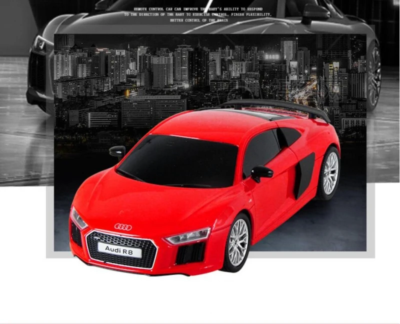 1:18 2,4G Audi R8 V10 GT высокоскоростная Радиоуправляемая машина, игрушка, высокая моделирования, устойчивая к падению, детская машина