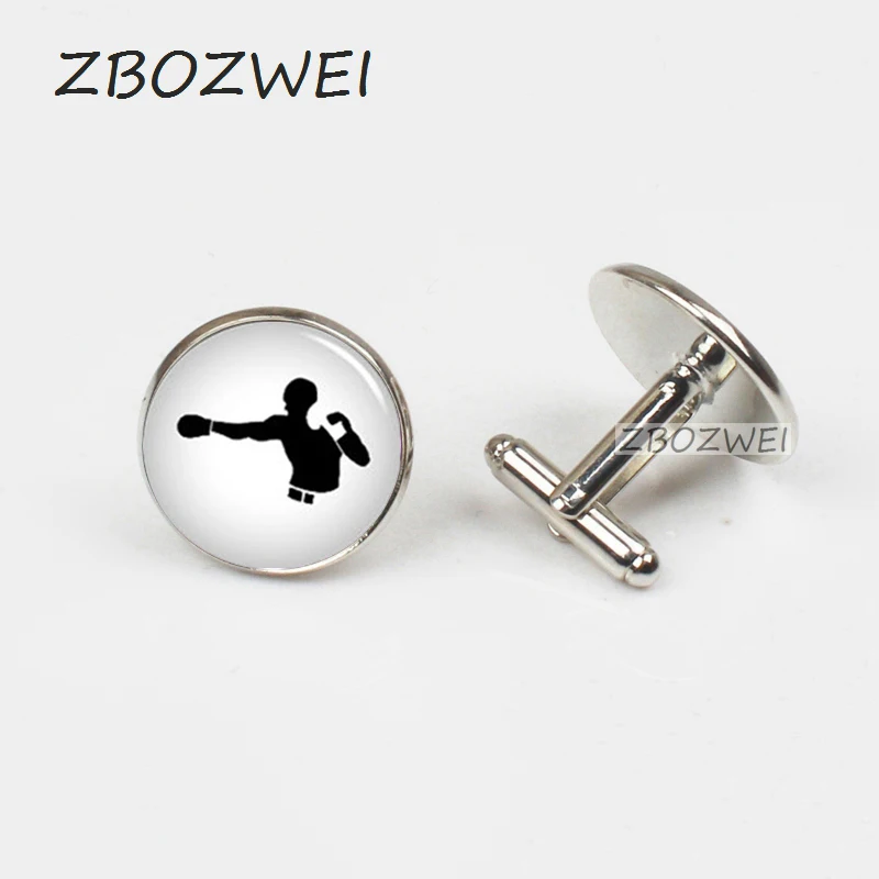 

ZBOZWEI 2018 New Boxing Cufflinks Wedding Cufflink Handmade Jewelry Wedding Gifts Groom Bridal Party Sport Cuff Gift