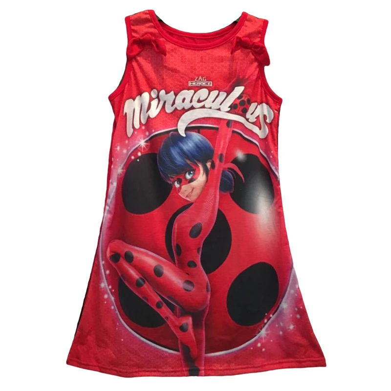 Big-Girls-Miraculous-Ladybug-Dress-Summer-Short-Sleeve-Casual-Beach (3)
