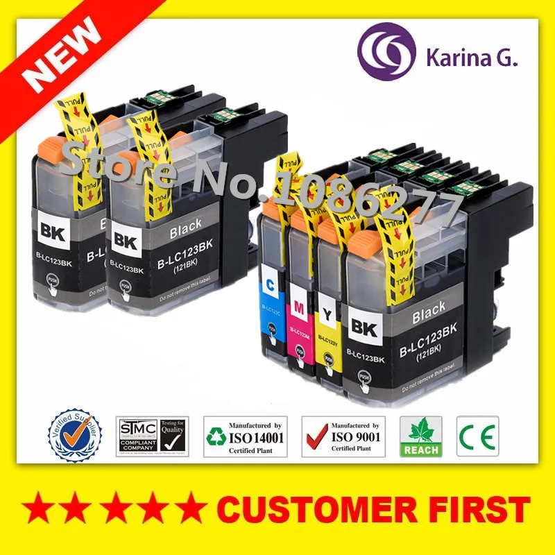 6X чернильные картриджи для Brother LC123 mfc-J4510DW MFC-J4610DW картридж с чернилами для принтера LC 123 MFC-J4410DW J4710DW