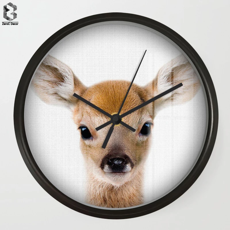 

Chic Art Wall Clocks Deer For Kids Room Wall Decor, Table Decorative Mute Quartz Clock Nordic Saat Nursery Home Decoration