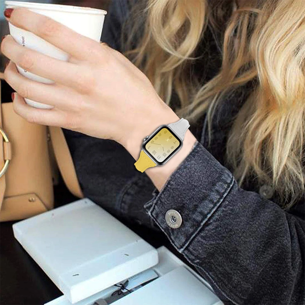 OULUCCI Высококачественная кожаная Петля для iWatch 4 40 мм 44 мм спортивный ремешок для Apple watch 42 мм 38 мм Серия 1 и 2 и 3