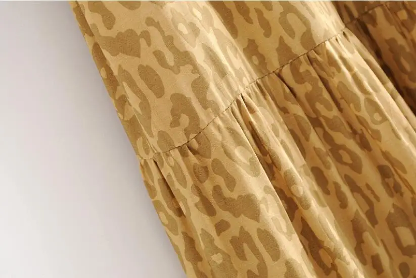 Новинка, богемная желтая длинная юбка с леопардовым принтом, Женская плиссированная юбка со шнуровкой, эластичная резинка на талии, юбки для пляжа