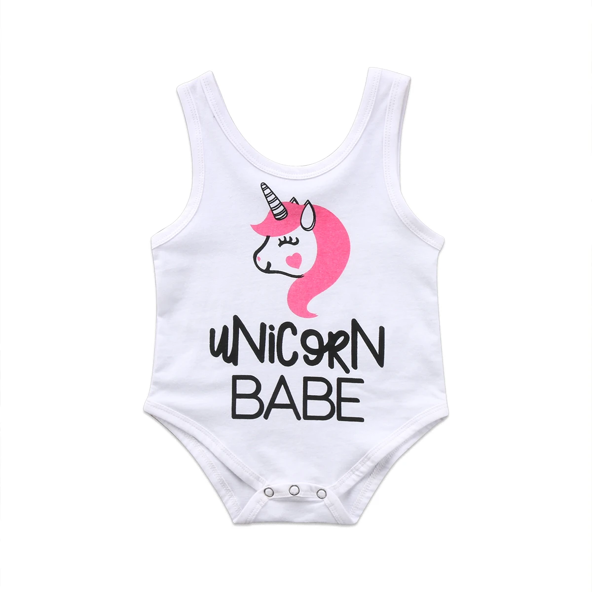 

2018 Unicorn Babe Popular White Newborn Baby Girls Romper Playsuit Jumpsuit Outfits 0-18M