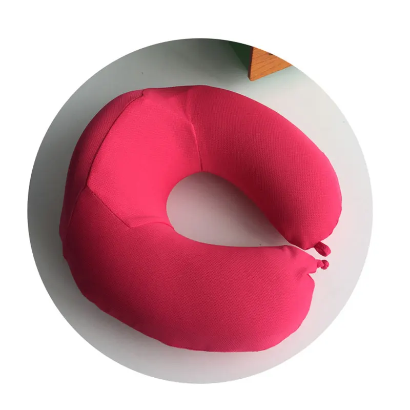 Бамбуковый уголь u-образный подушки медленное восстановление памяти хлопка шеи Защита Подушка Ортопедическая подушка для путешествий H-UZT03 - Цвет: Pink