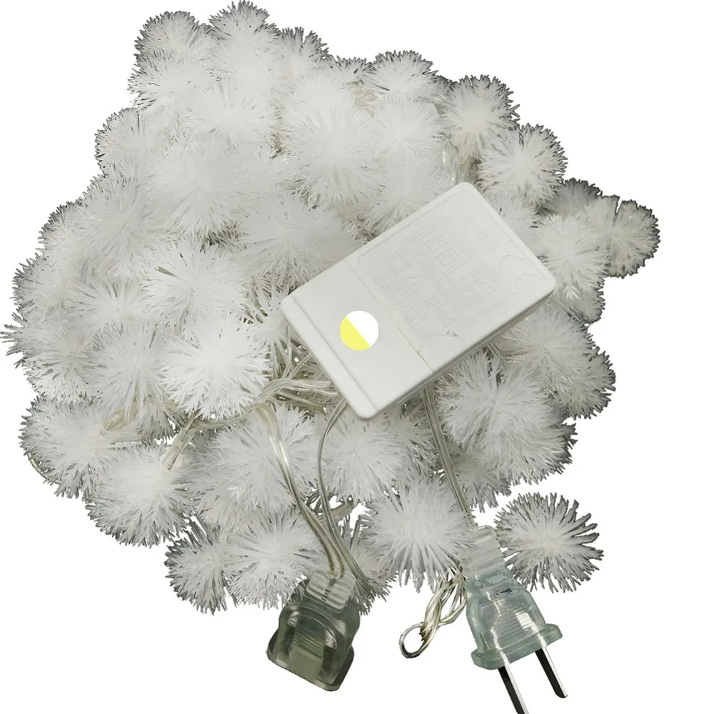 Snowball LED Strings Fairy Lights Pompon Wedding Home Party Decoration String Light Strings Flakes Snow Ball (8)