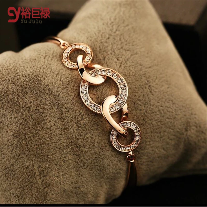 

women bracelets with 18k gold plated wholesale hot fashion female gold plated bracelet with super flash simple female Bracelet