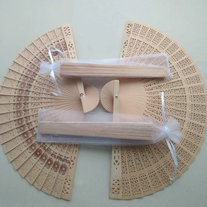 Винтаж персональный свадебный сувенир подарок пользу китайские ремесла руку вентилятор древесины вентилятор для гостей