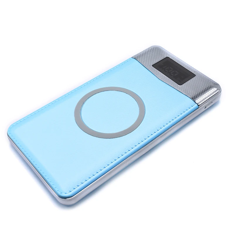 100pcs 10000mAh Wireless Charger Battery Charger Cases External Portable with LED Light Wireless Power Bank Dual USB Power Bank