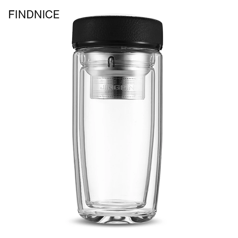 Buy 450ML Double Layer Walled Glass Water Bottle with