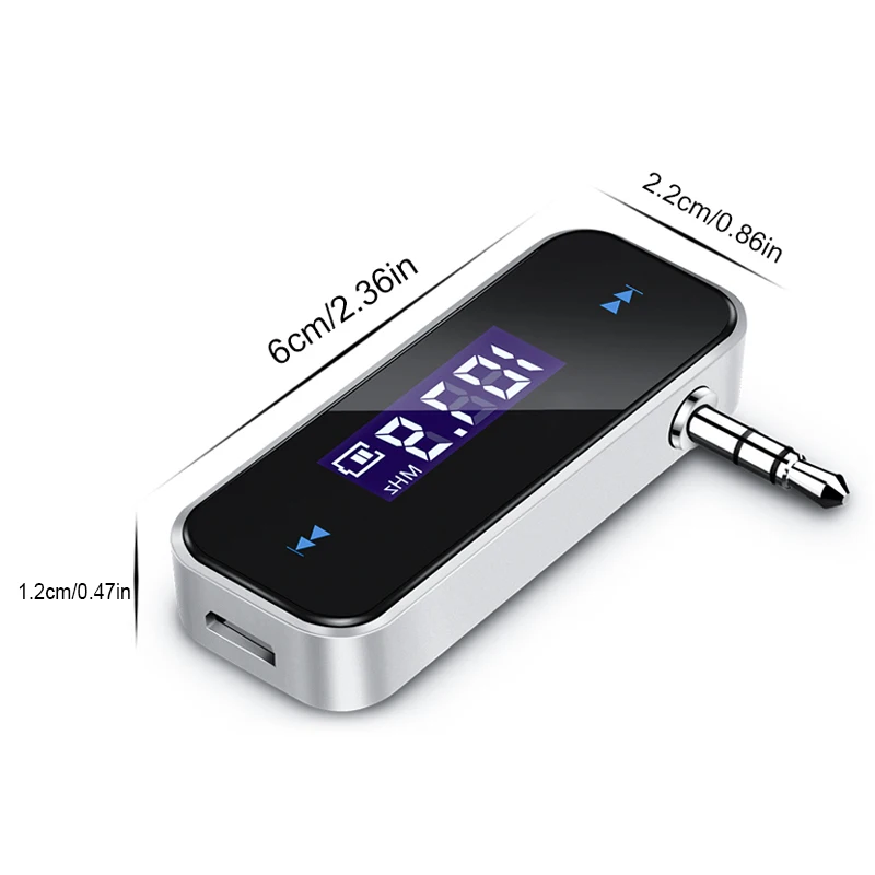 Mini 3.5 mm Wireless Car Radio Music Audio FM Transmitter HandsFree FM Modulator Transmissor FM LCD displayer for iPhone Android (5)