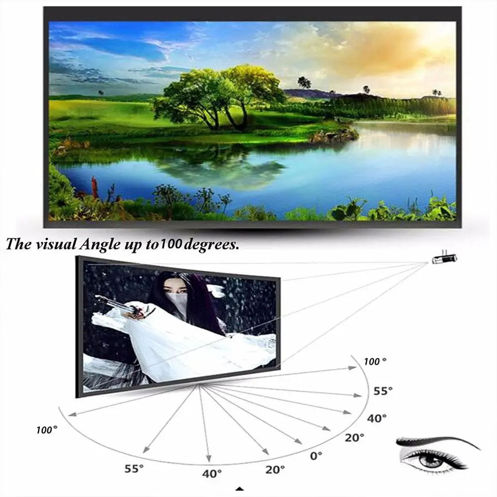 

Portable Soft Foldable 60 inch 4:3 Ratio Polyester screen for projector Film PVC Home Theater HD Courtyard Projection Screen