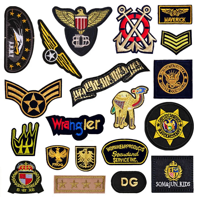 

diy Black Military Patch Embroidery Applique Clothes Patches Biker Bordado Skull Badge Army Iron on Transfer Brand Stickers