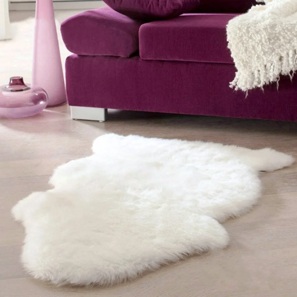 

Super Soft Faux Sheepskin Washable Carpet Warm Hairy Seat Pad Fluffy Rugs Faux Fur Mats For Floor Chairs Sofas Cushions 60x40cm