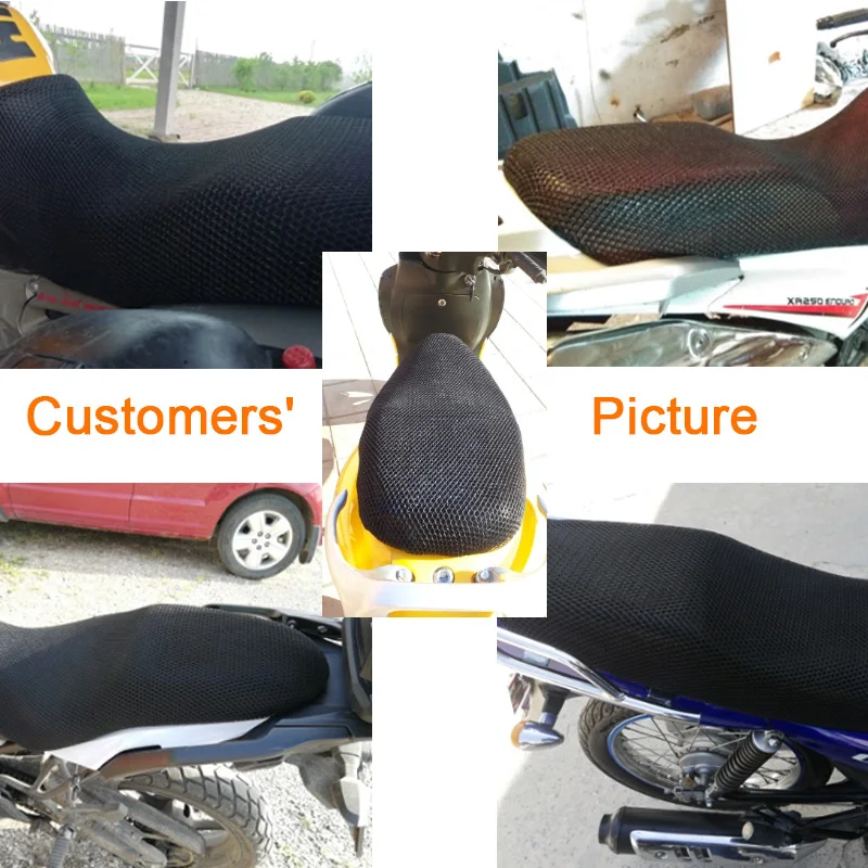 S New Breathable Summer 3D Mesh Motorcycle Seat Cover Sunscreen Anti-Slip Waterproof Heat insulation Cushion protect Net Cover