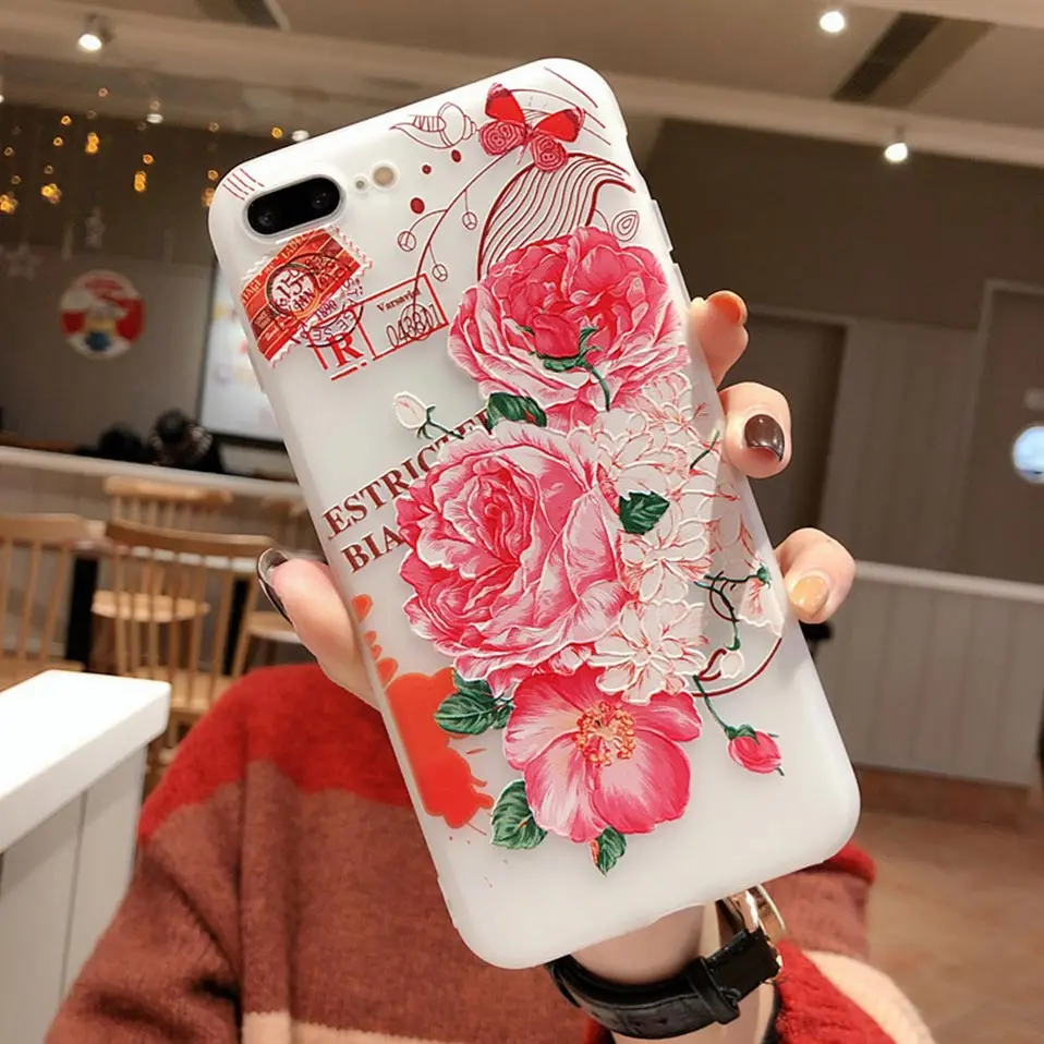 Цветущие цветы телефон чехол для iPhone 6 S 7 8 плюс Капа мягкая Вернуться ТПУ X XS XR XSMax