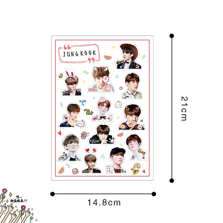 Oppa магазин новый BTS bangtan обувь для мальчиков bt21 водостойкие прозрачные стикеры diy