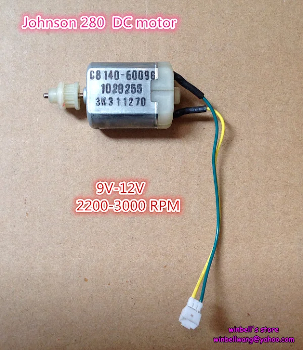 

Original Johnson 9-12V Micro DC motor 18*24*30.5mm Carbon brush motor 280 DC motor with plastic gear ~
