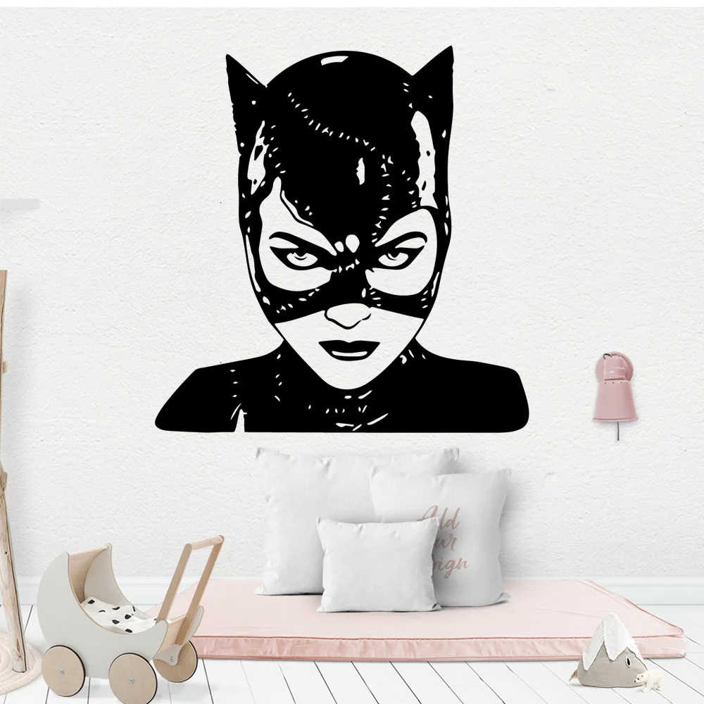 

Modern Bat Woman Vinyl Self Adhesive Wallpaper For Baby Kids Rooms Decor Mural Poster Bedroom Living Room adesivo de parede