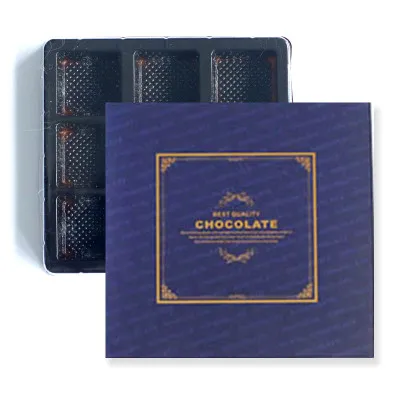 Blue Подарочная коробка для шоколада, 9 шоколад коробка, Валентина Рождество День рождения Упаковка подарков коробки для хранения 50 шт./лот - Цвет: Blue