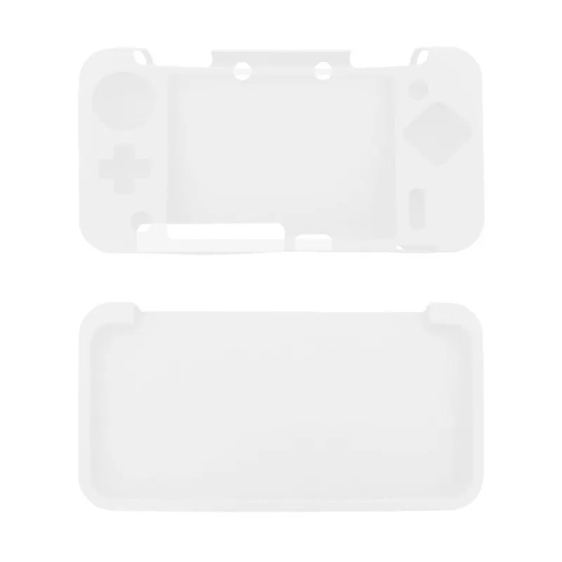 Jeebel NAND 2DS XL LL чехол игровой автомат силиконовый Полный Чехол резиновый корпус мягкий кожаный чехол ручка чехол - Цвет: Белый