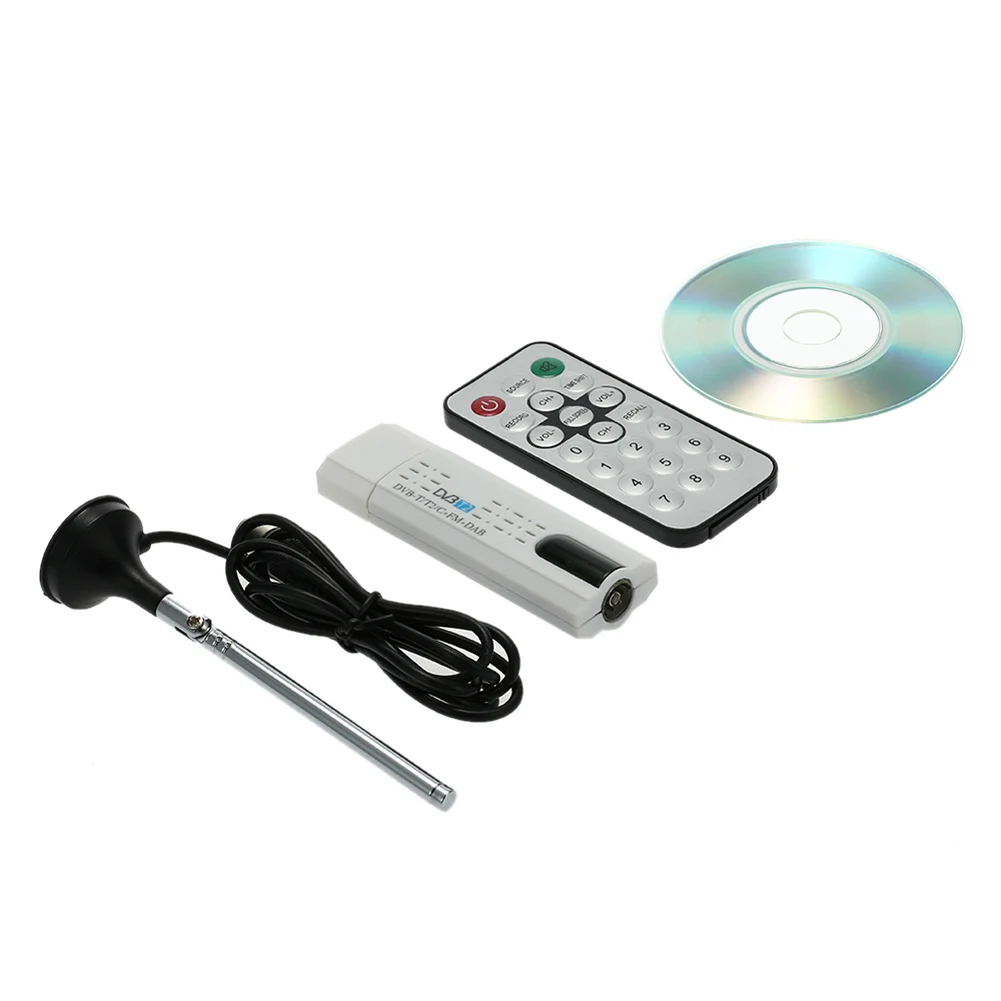 Цифровой DVB T2 USB ТВ Стик тюнер USB2.0 HD ТВ приемник+ антенна+ пульт дистанционного управления для DVB-T2, DVB-T, DVB-C, VHF-/UHF диапазон