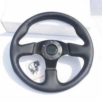 

Free Shipping 330mm 13inch Flat Steering Wheel Leather Auto Steering Wheel Game Steering Wheel