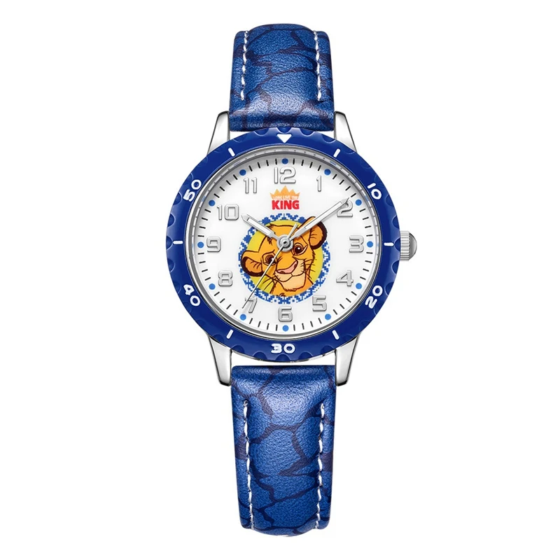 Little Simba Lion King Children's Quartz Watch PU Band Waterproof Fashion Casual Blue Kid Disney Cartoon Watches Gift Kol Saati