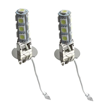 

2 X H3 5050 SMD 13 LED WHITE CAR LIGHT BULB LAMP
