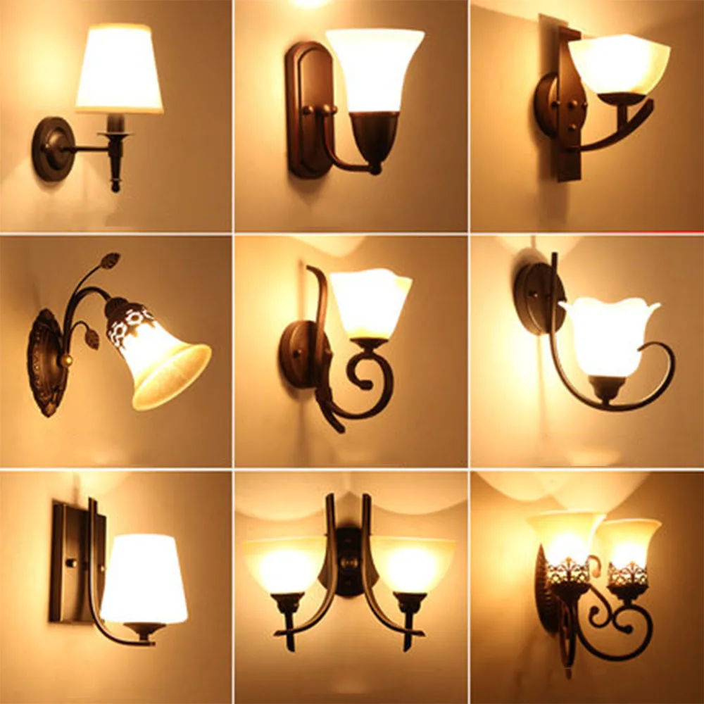 HGHomeart LED Wall Lamp Vintage Indoor Lighting Antique Lamp Luminarias 110-220V Bedside Lamp Industrial Wall Lights Nordic Lamp