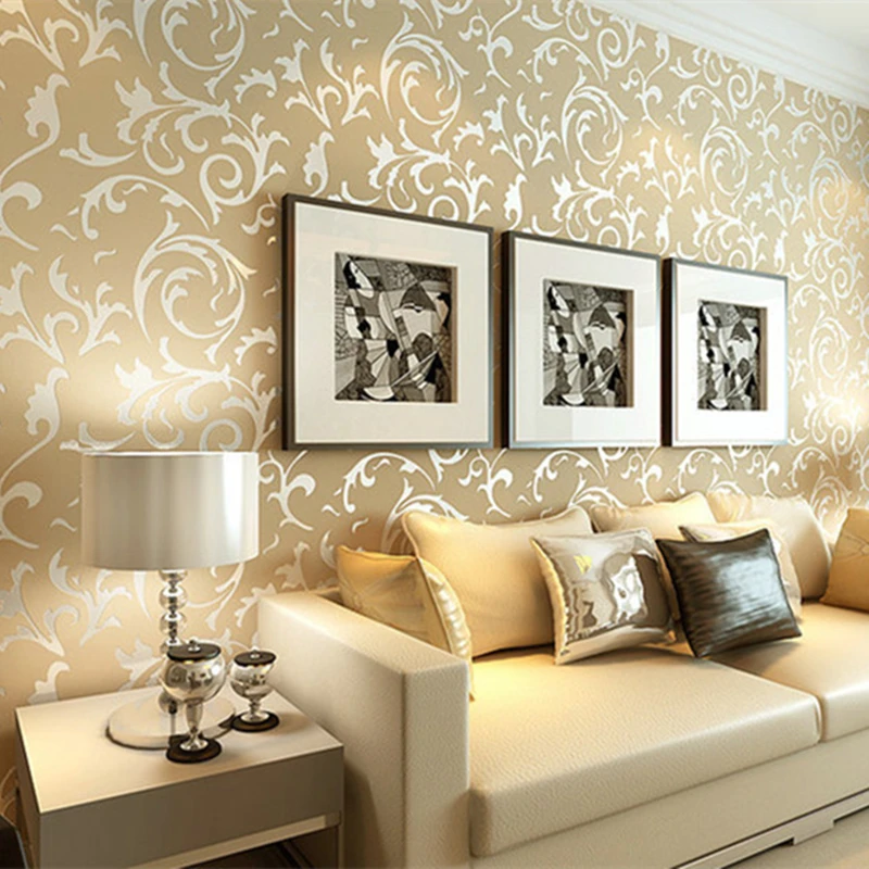 European Luxury Wallpapers Rolls Non-woven 3D Wallpaper For Living Room Bedroom Walls Papers Home Decor Gold Florals Pattern European Luxury Wallpapers Rolls Non-woven 3D Wallpaper For Living Room Bedroom Walls Papers Home Decor Gold Florals Pattern