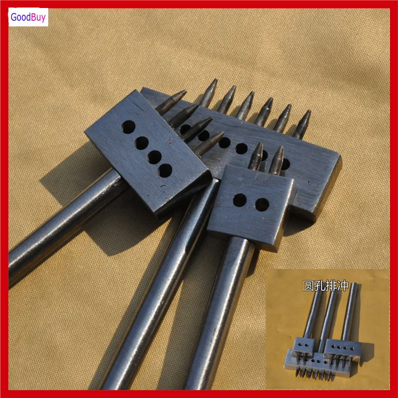 New Universal 3pcs/set 5mm Pitch 2 4 6 Prong Hardened Leather Hole