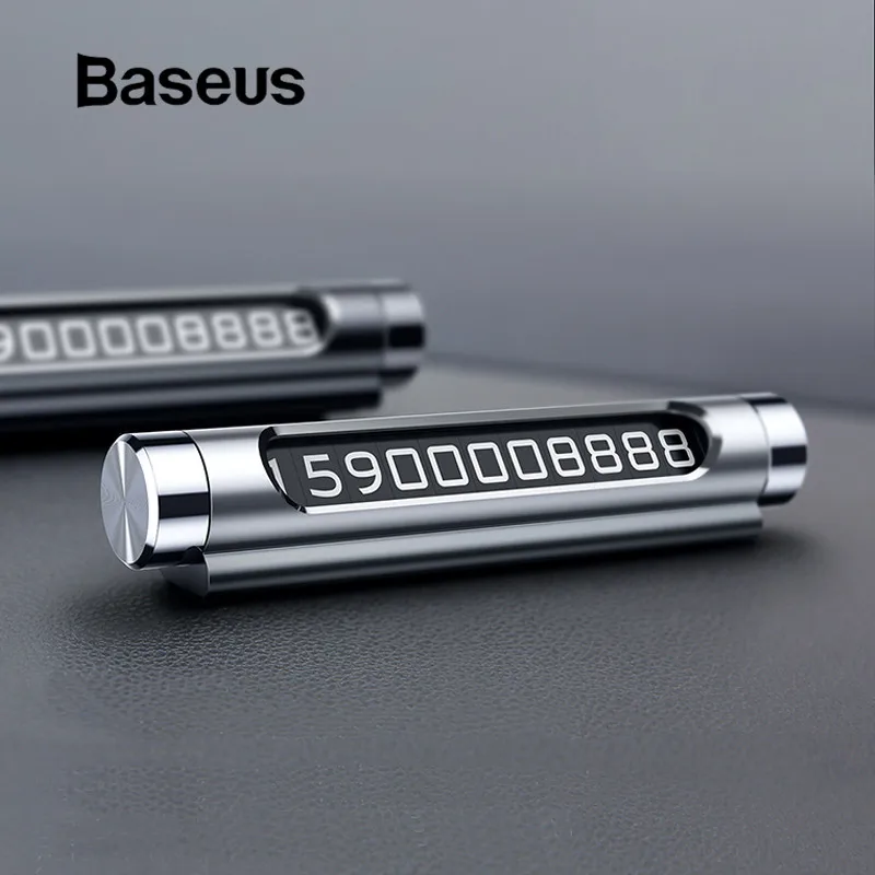 

Baseus Car Temporary Parking Card Phone Holder Rotatable Car Phone Number Plate Magnetic Adsorption Parking Card Car Styling