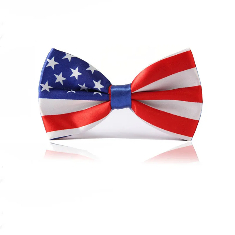 Модный американский флаг с бантом-галстуком-бабочкой смокинг одежда Бабочка Регулируемый эластичный ремешок модный галстук-бабочка - Цвет: American flag