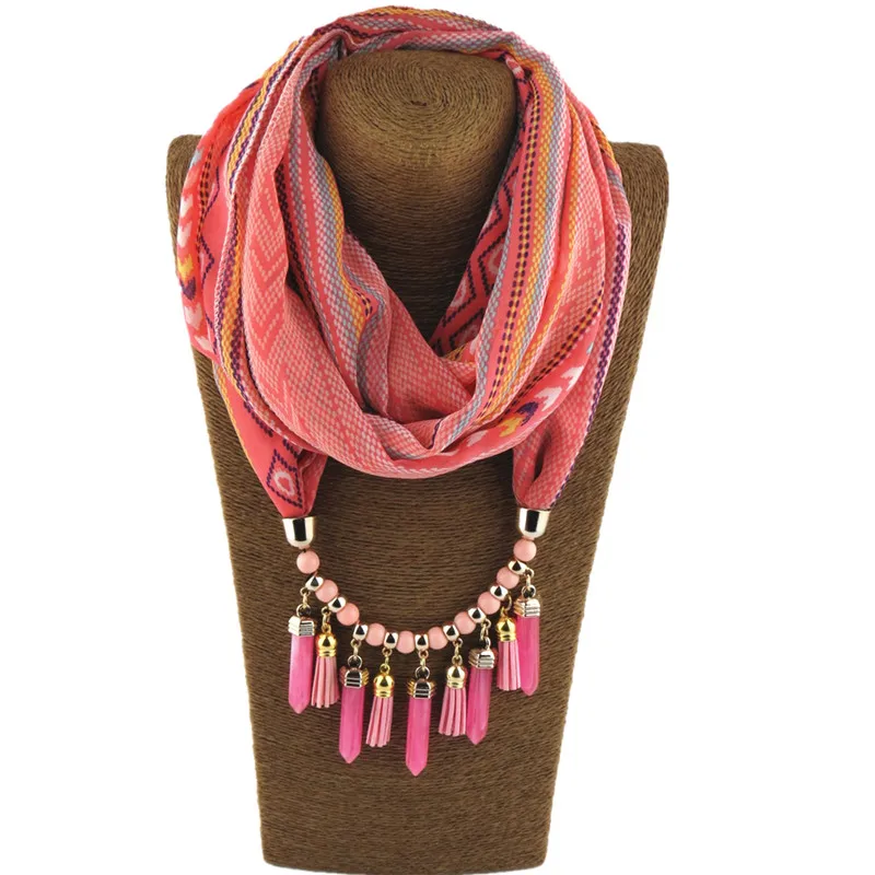 RUNMEIFA, многостильное ювелирное массивное ожерелье, кулон, шарф, женский шейный платок в богемном стиле, Женские аксессуары, хиджаб, магазины - Цвет: 12