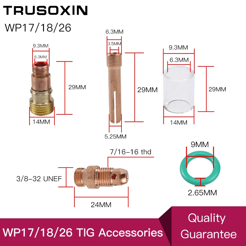 53 шт TIG Сварочная горелка короткая газовая линза#10 чашка из стекла-пирекс комплект для WP-17/18/26 аксессуары
