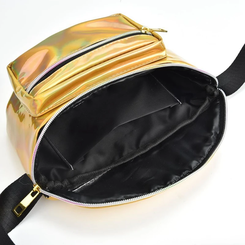 Для женщин голографическая Fanny Pack блестящие поясная сумка Кошелек Дорожная сумка