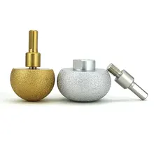 1pc braze bond round head spherical shape diamond mounted with thread shank M10 for flower pot grinding tool arc grinding GJ011
