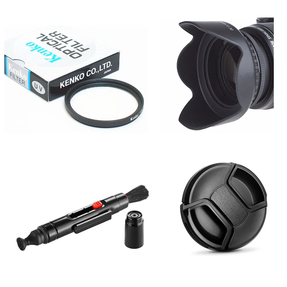 

37mm UV Filter + Lens Hood + Lens Cap + Cleaning Pen for Olympus OMD EM10 OM-D E-M10 / Mark II 2 III 3 w/ 14-42mm Lens Lenses