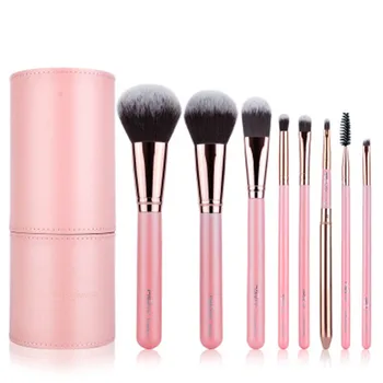 

High Quality Pro 8 pcs Makeup Brushes Kit with Case Portable Foundation Brush Kit Powder Blusher Lip Brow kabuki cosmetics Tool