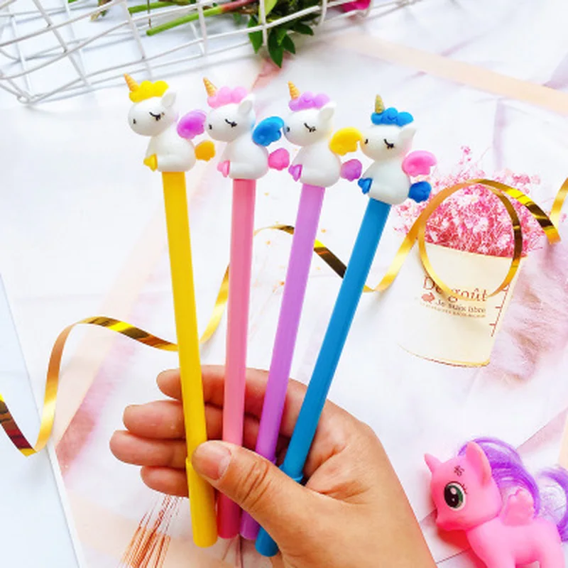 

1pcs New Unicorn Gel Pens 0.5mm Kawaii Pen Novelty Stationery Cute Pens Student Black Writing Gel Pen Kawaii School Supplies