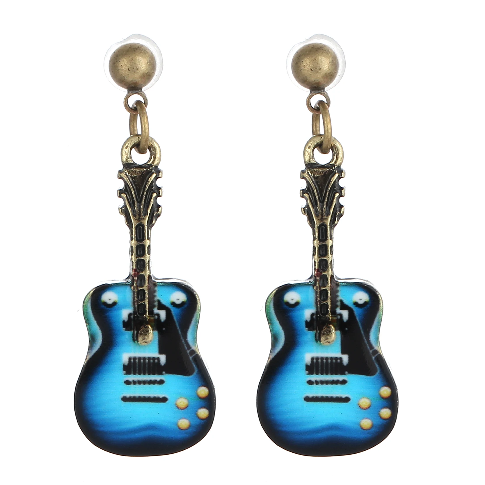 Jiayiqi 4 Colors 2017 Hot Sale Guitar Shaped Drop Earrings for Women New Arrival Gold Fashion Party Jewelry Best Birthday Gift