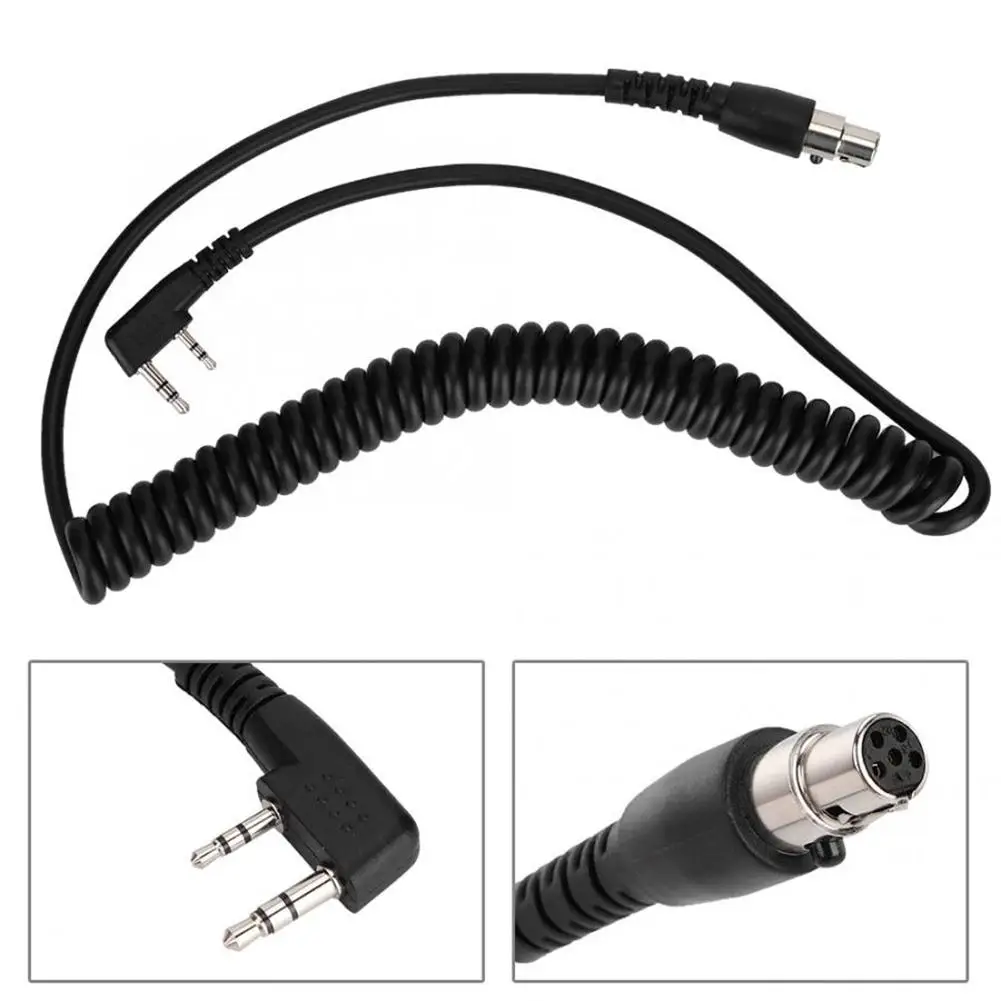 CC-MOT Coil Cord K Cable For Motorola HYT Kenwood Relm For Baofeng 2-Pin To 5-Pin Handheld Two-way Radio Earphone Accessories