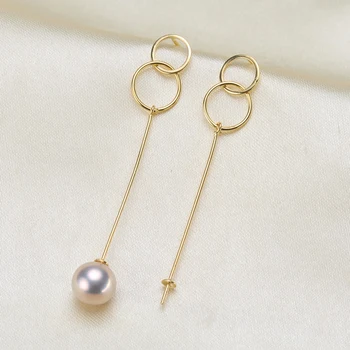 

Double Circle Drop Earrings Fittings S925 Sterling Silver Pearl Earrings Findings Simple&Classic Earrings Jewelry Acc 3Pairs/Lot