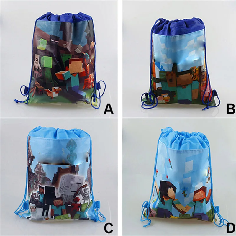 

Minecraft Game Non-woven Drawstring Bag Cartoon My World School Swimming Backpack Steve Anime Kid's Party Gift Bag